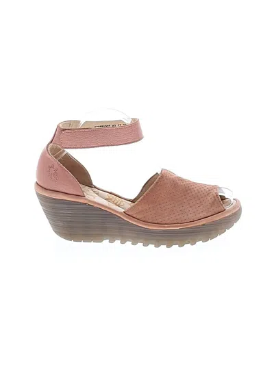 Pre-owned Fly London Wedges In Tan