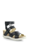 Fly London 'wege' Leather Sandal In Black