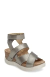 Fly London 'wege' Leather Sandal In Silver