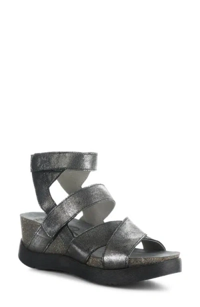 Fly London 'wege' Leather Sandal In Silver