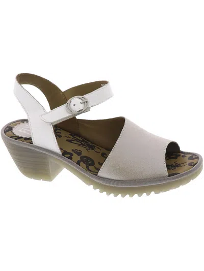Fly London Wely Womens Leather Ankle Strap Block Heel In Multi
