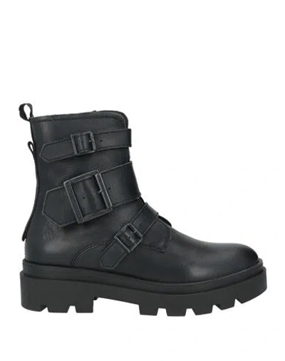 Fly London Woman Ankle Boots Black Size 6 Leather