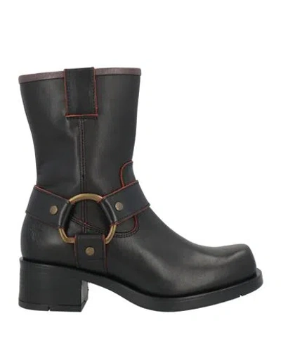 Fly London Woman Ankle Boots Black Size 9 Leather