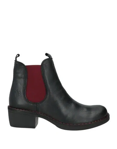 Fly London Woman Ankle Boots Black Size 9 Leather