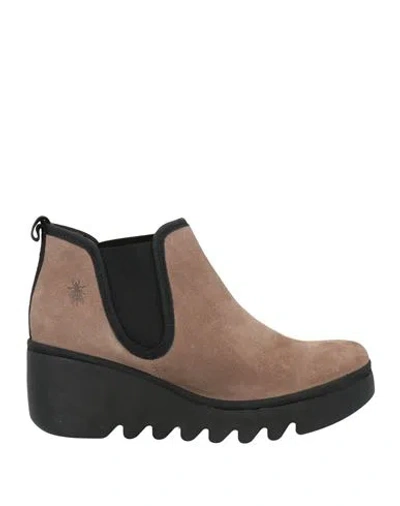 Fly London Woman Ankle Boots Camel Size 6 Leather In Sand