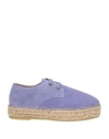 Fly London Woman Espadrilles Purple Size 8 Leather In Purple