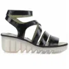 Fly London Bafy Ankle Strap Platform Wedge Sandal In Black