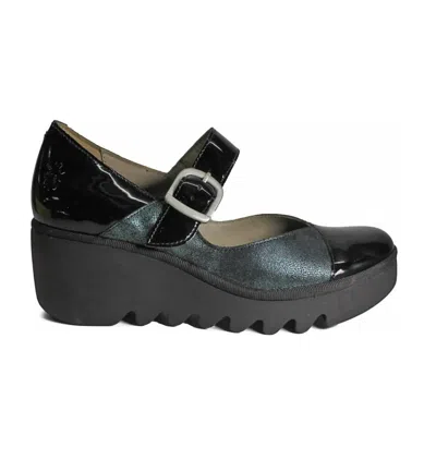 Fly London Women's Baxe Mary Jane Pump In Black Green In Multi