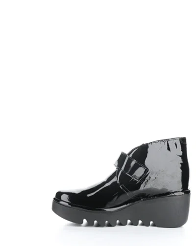 Pre-owned Fly London Women's Birt Black Ankle-length Boots In Black (007 Atlantis Leather)