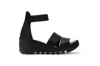 Fly London Women's Bono290fly Silver Black Idra Leather Sandals Espadrille Wedges In Black