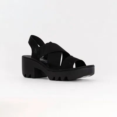 FLY LONDON WOMEN'S CROSSOVER SANDAL IN BLACK