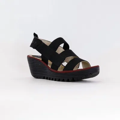 Fly London Women's Crossover Sandal In Cupido Black In Multi