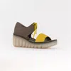 Fly London Women's Crossover Sandal In Yellow/khaki In Multi