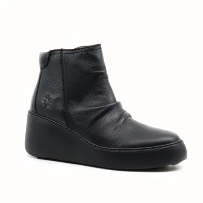 Fly London Women's Dabe Leather Boot In Black