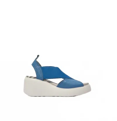 Fly London Women Daif Platform Wedge Sandal In Blue