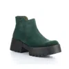 FLY LONDON WOMEN'S ENDO BOOTIE IN GREEN FOREST