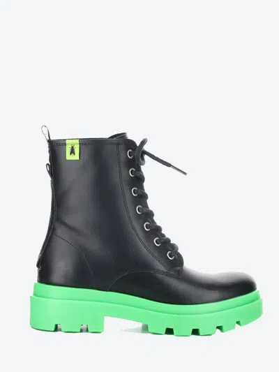 Fly London Women's Jacy Combat Boot In Black In Green