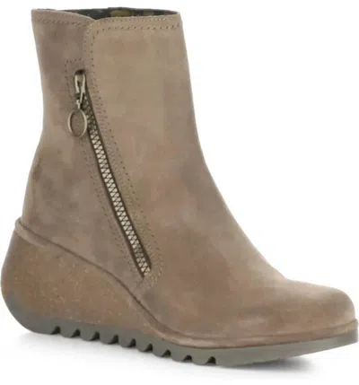 Fly London Women's Nela Zip Up Ankle Boots In Taupe In Grey