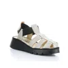 Fly London Pefi Wedge Sandal In White
