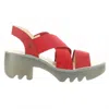 Fly London Taji Platform Slingback Sandal In Lipstick Red Cup