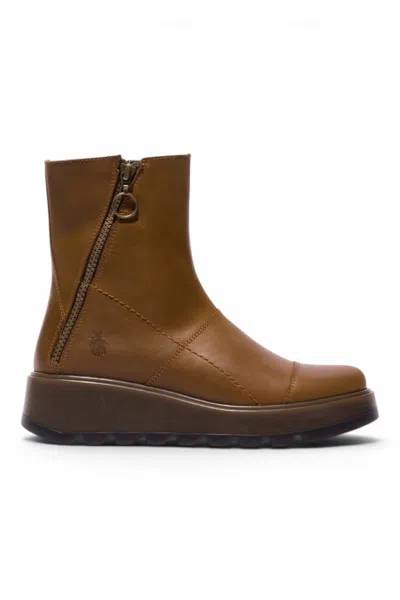 Fly London Women's Tan Leather Zip-up Platform Ankle Boots - Tarp553fly In Brown