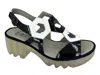 Fly London Women's Tewa Platform Heel In Black/white In Multi