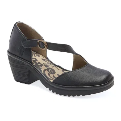 Fly London Women's Wako144fly Block Heel In Black Mousse In Multi