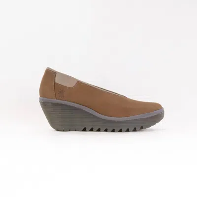 Fly London Women's Wedge Heeled Shoes In Sand Cupido In Multi
