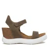 Fly London Women's Wedge Sandal In Khaki Cupido In Multi