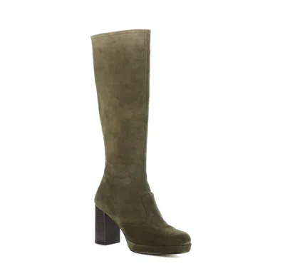 Fly London Women's Zip Up Boots In Aspen In Green