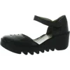 Fly London Womens Cushioned Footbed Leather Ankle Strap In Black