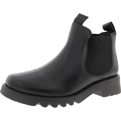 Fly London Womens Mixed Media Chelsea Boots In Black