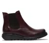 FLY LONDON FLY LONDON WOMENS RED SALV CHELSEA LEATHER ANKLE CASUAL WEDGE HEEL BOOTS