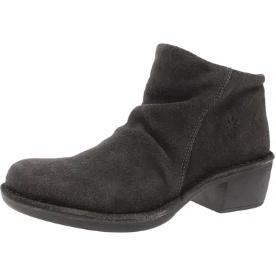 Fly London Womens Zipper Faux Suede Ankle Boots In Grey