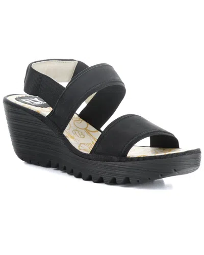 Fly London Yaco Platform Wedge Sandal In Black