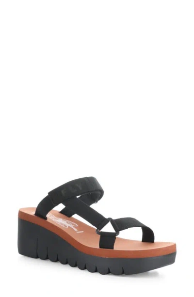 Fly London Yaka Platform Wedge Sandal In Black Cupido