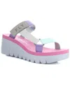 Fly London Yaka Suede Sandal In Grey/multi/lilac