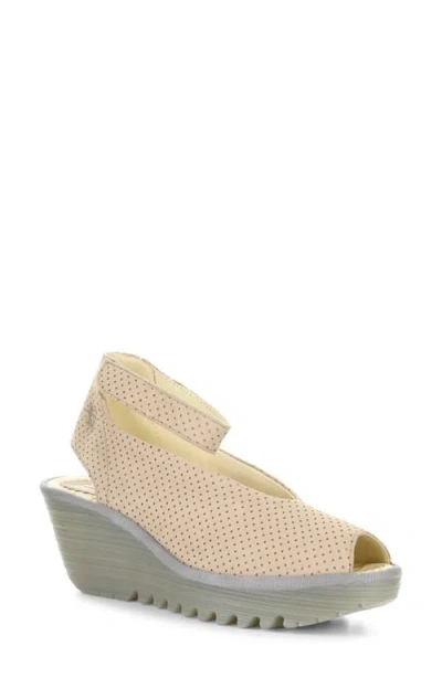 Fly London 'yala' Perforated Leather Sandal In Neutral