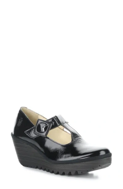 Fly London Yald Wedge Mary Jane Pump In Black