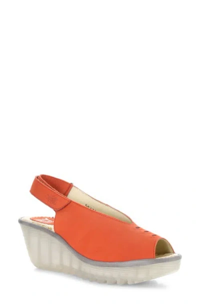 Fly London Yeay Peep Toe Sandal In Orange