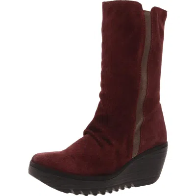 Fly London Yemy 408 Womens Zipper Suede Mid-calf Boots In Multi