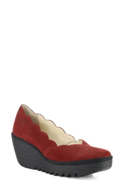Fly London Yerk Wedge Pump In Red