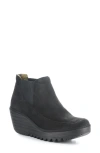 Fly London Yofi Wedge Chelsea Boot In Black Cupido