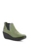 Fly London Yofi Wedge Chelsea Boot In Green