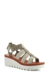Fly London Yoji Platform Wedge Sandal In Brown