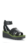 Fly London Yory Ankle Strap Sandal In Black