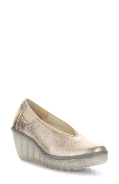 Fly London Yoza Wedge Ballet Shoe In 025 Sahara