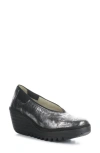 Fly London Yoza Wedge Ballet Shoe In Silver