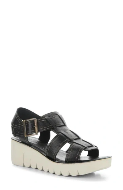 Fly London Yudd Platform Wedge Sandal In Black