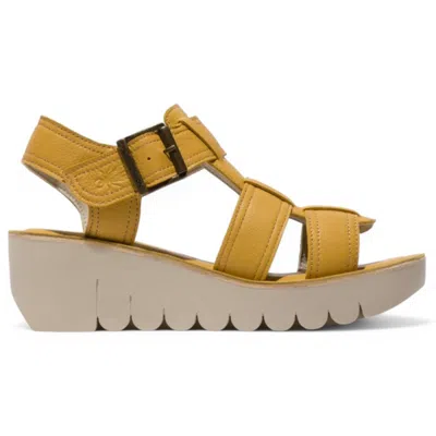 Fly London Yudd236fly - Women's Wedge Heel Leather Sandals